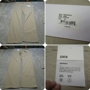 Edwin Pants Men 36X33 Cream Oyster Endurance Thermal Wicking Jace Chino USA NEW